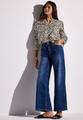 Print-Bluse mit Tapedetails 40 - Moonstone Sand