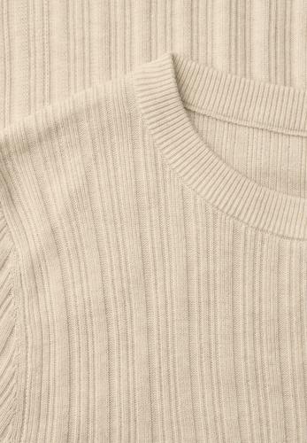 Pullover mit Rippstruktur 40 - Cotton Beige Mel.