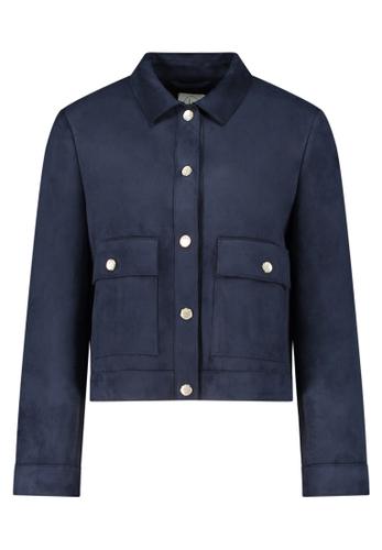 Kunstfell-Jacke 36 Lässig - Dunkelblau