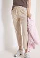 Mid Waist Slim Leg Hose im Casual Fit L/7/8 Hosen - Grain Beige