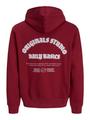 JORMEADOWS SWEAT HOOD XL Locker geschnitten - Tibetan Red