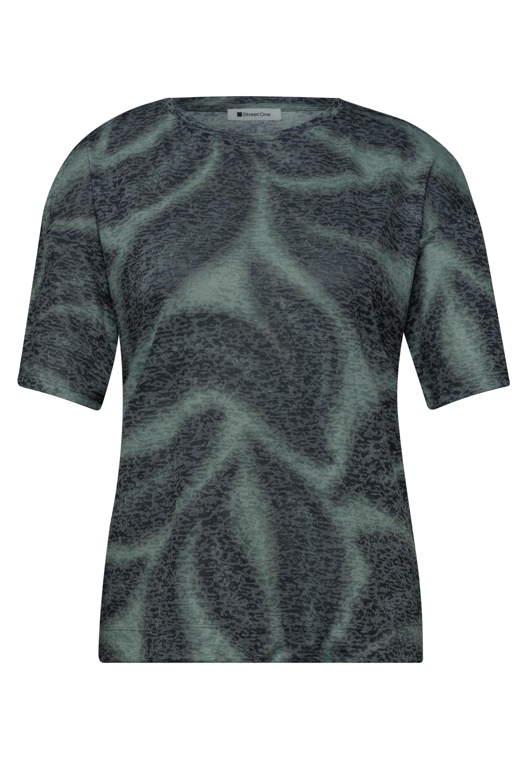 Shirt im Ausbrenner-Look mit Print 40 - Deep Bound Green