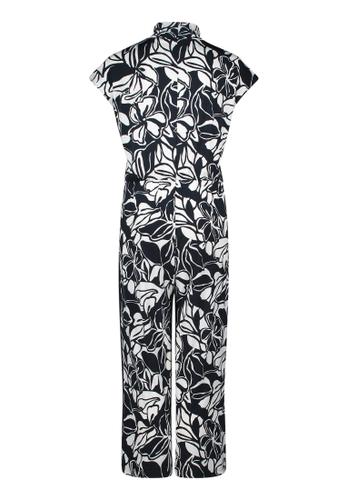 Jumpsuit 44 Figurumspielend - Dunkelblau/Weiß