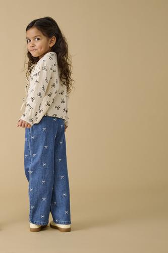 KMGPIERCE WIDE BOW JEANS DNM YOK 128 Weite Passform - kurz geschnitten - Medium Blue Denim