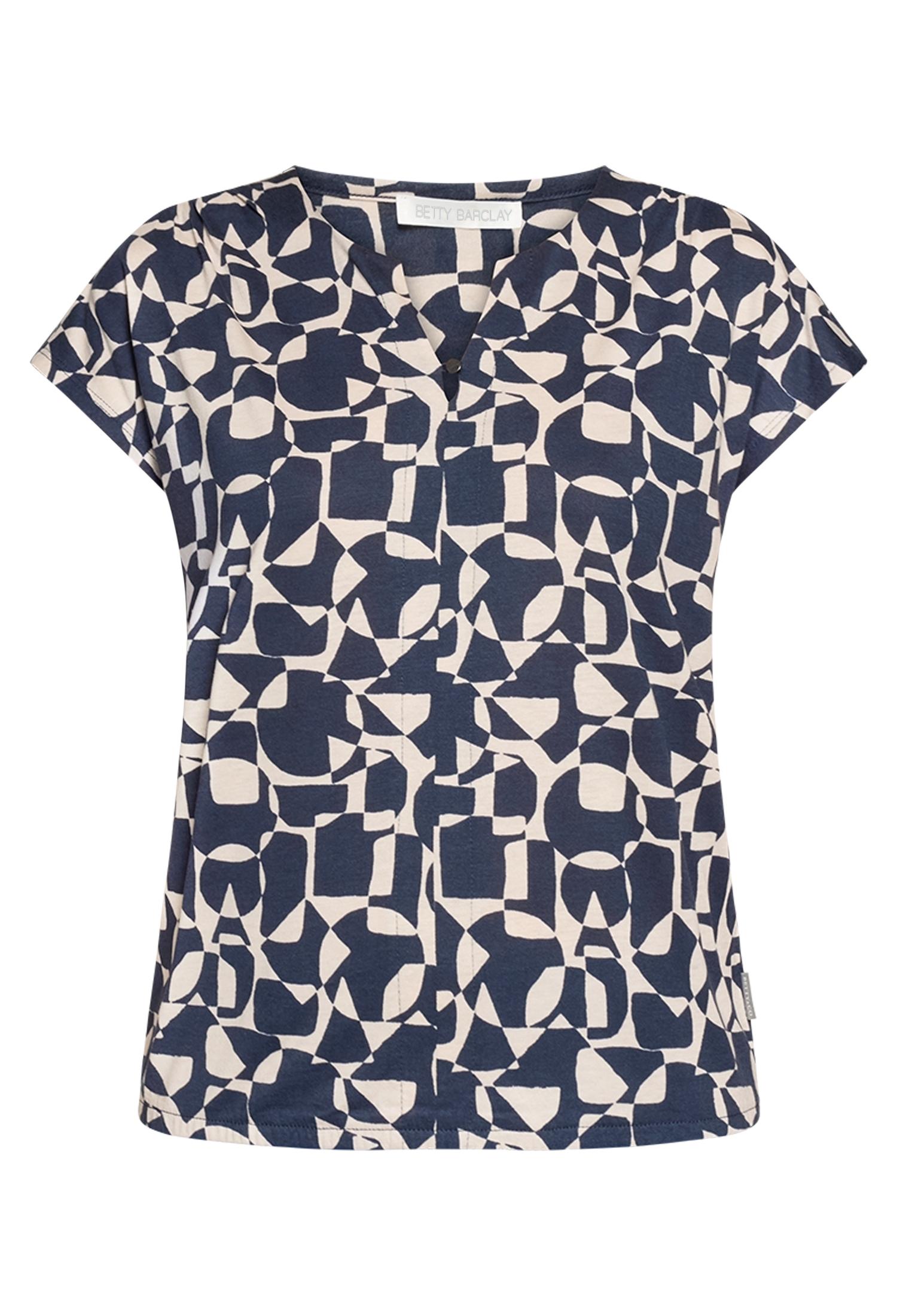 Blusenshirt M Lässig - Dark Blue/Nature