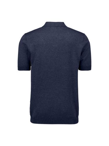 Pullover Short Sleeve V-Polo Melange L Regular Fit - Night