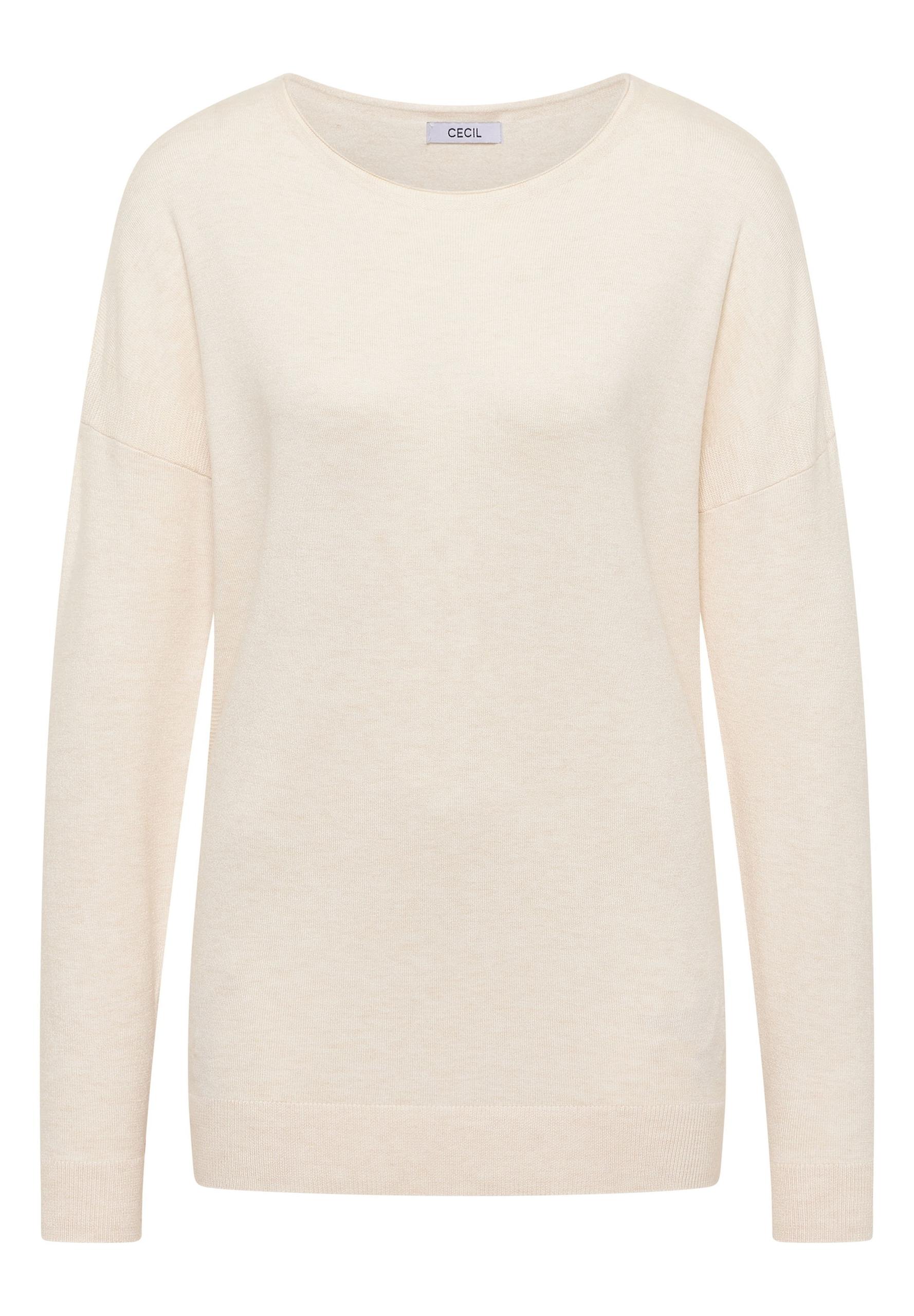 Pullover mit Strukturdetail XL - Oat Milk Beige Melange