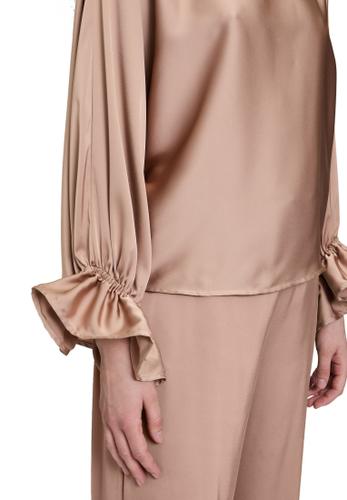 Satin-Bluse 40 Loose Fit - Macchiato