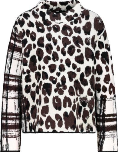 Flauschiger Pullover mit Mustermix 46 - Schwarz Gemustert