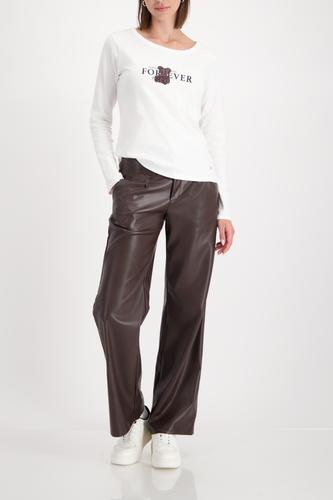 Langarmshirt mit Teddyprint 38 - Off-white