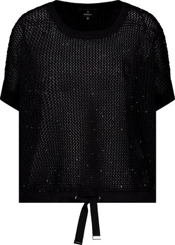 Ajour-Strickpullover mit Strasssteinen