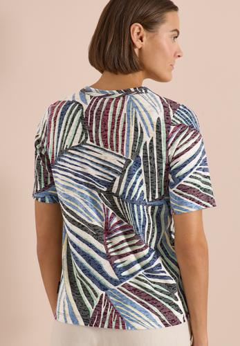 T-Shirt im Ausbrenner-Look mit Print XL - Palm Breeze Green