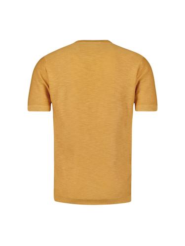 Pullover Short Sleeve Crewneck Solid Slub Knit XL Regular Fit - Yellow