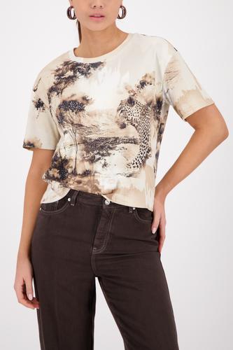 T-Shirt mit Savanne-Print