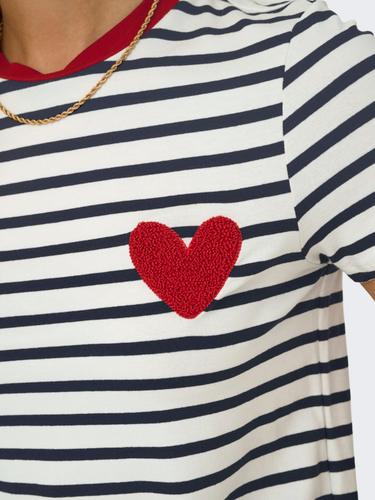 ONLHEART S/S TEE JRS NOOS S Normal geschnitten - Cloud Dancer