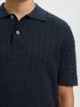SLHMATTIS SS KNIT NEW CABLE POLO L Normal geschnitten - Sky Captain