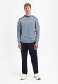Pullover Crewneck Plated Structure Knit M Regular Fit - Dusty Blue
