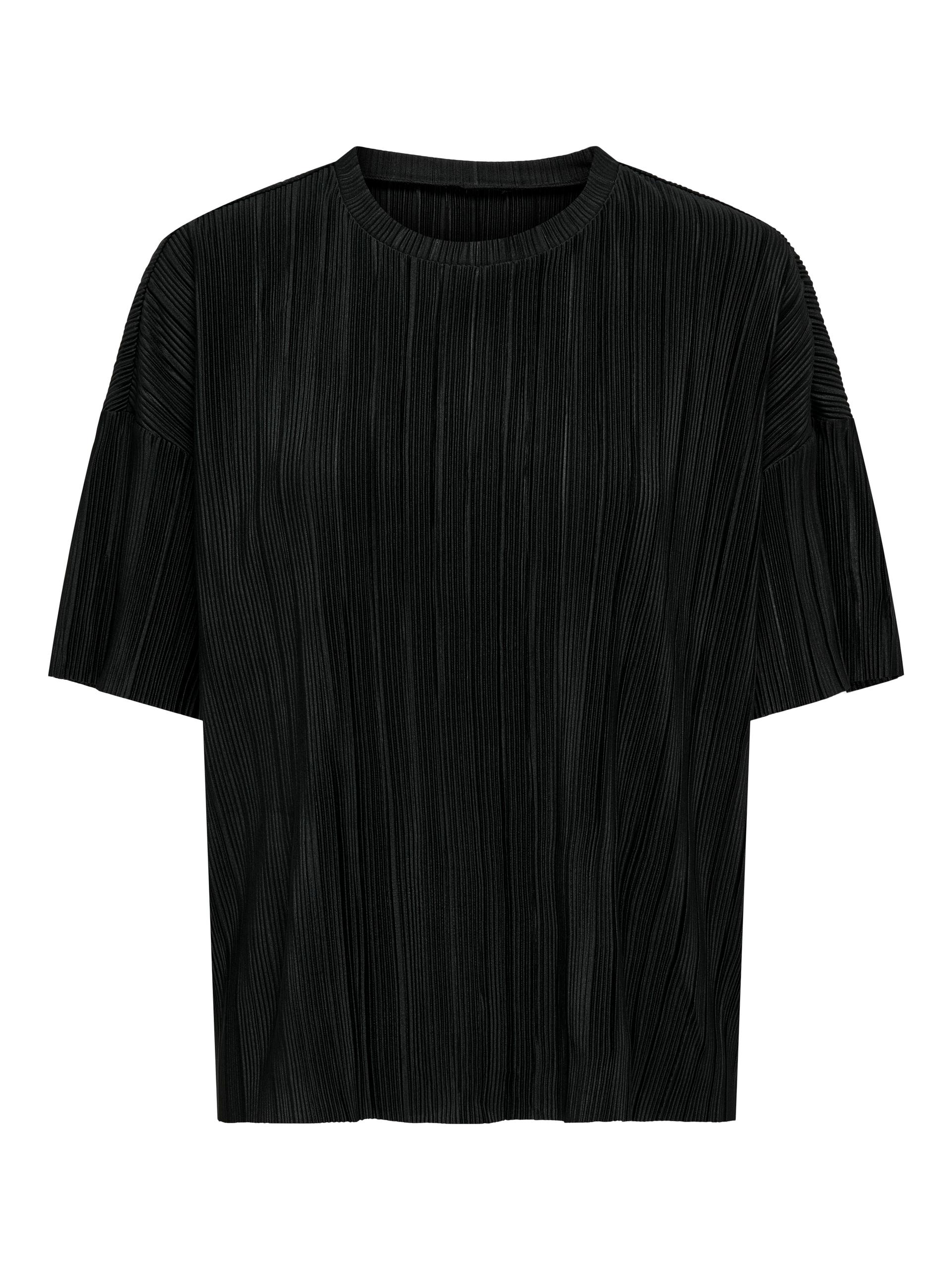 ONLRAVENNA S/S PLISSE TOP NOOS JRS M Normal geschnitten - Black