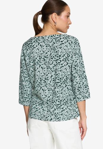 Blusenshirt mit Blumenmuster 36 - Dark Green/blue