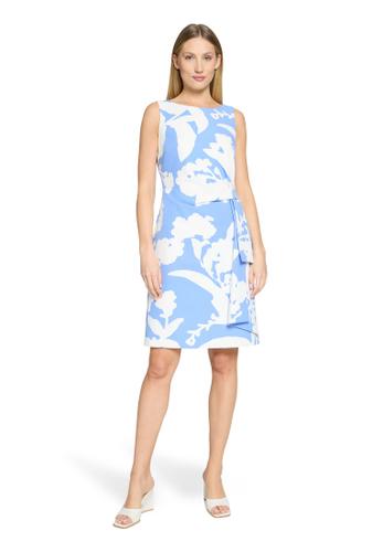 Cocktailkleid 46 Figurumspielend - Blau/Weiß