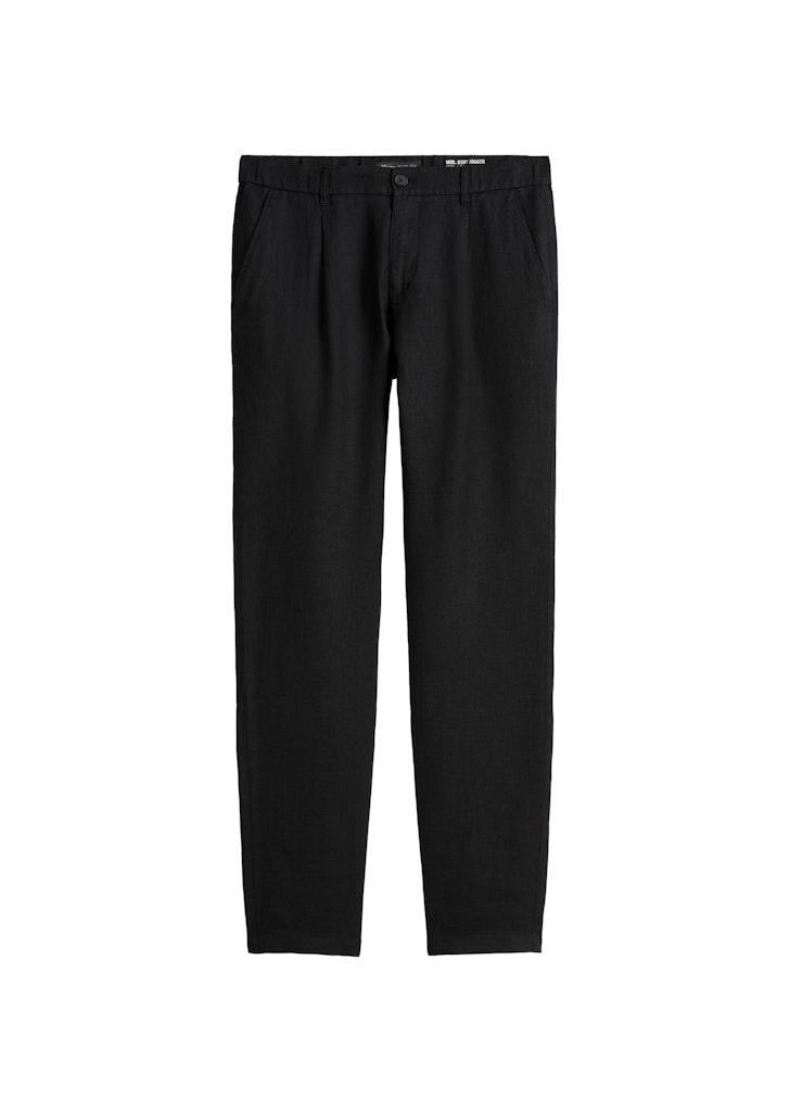 Leinenhose Model Osby jogger pleats 33 34 Tapered Fit - Black