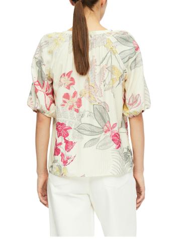 Bluse 42 - Beige|mehrfarbig