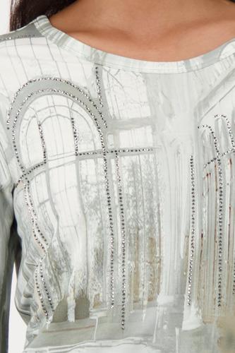 Langarmshirt mit Gallery-Print 42 - Sage Gemustert