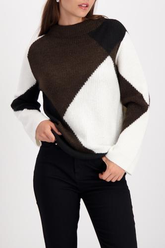 Strickpullover mit Rautenmuster 46 - Brownie