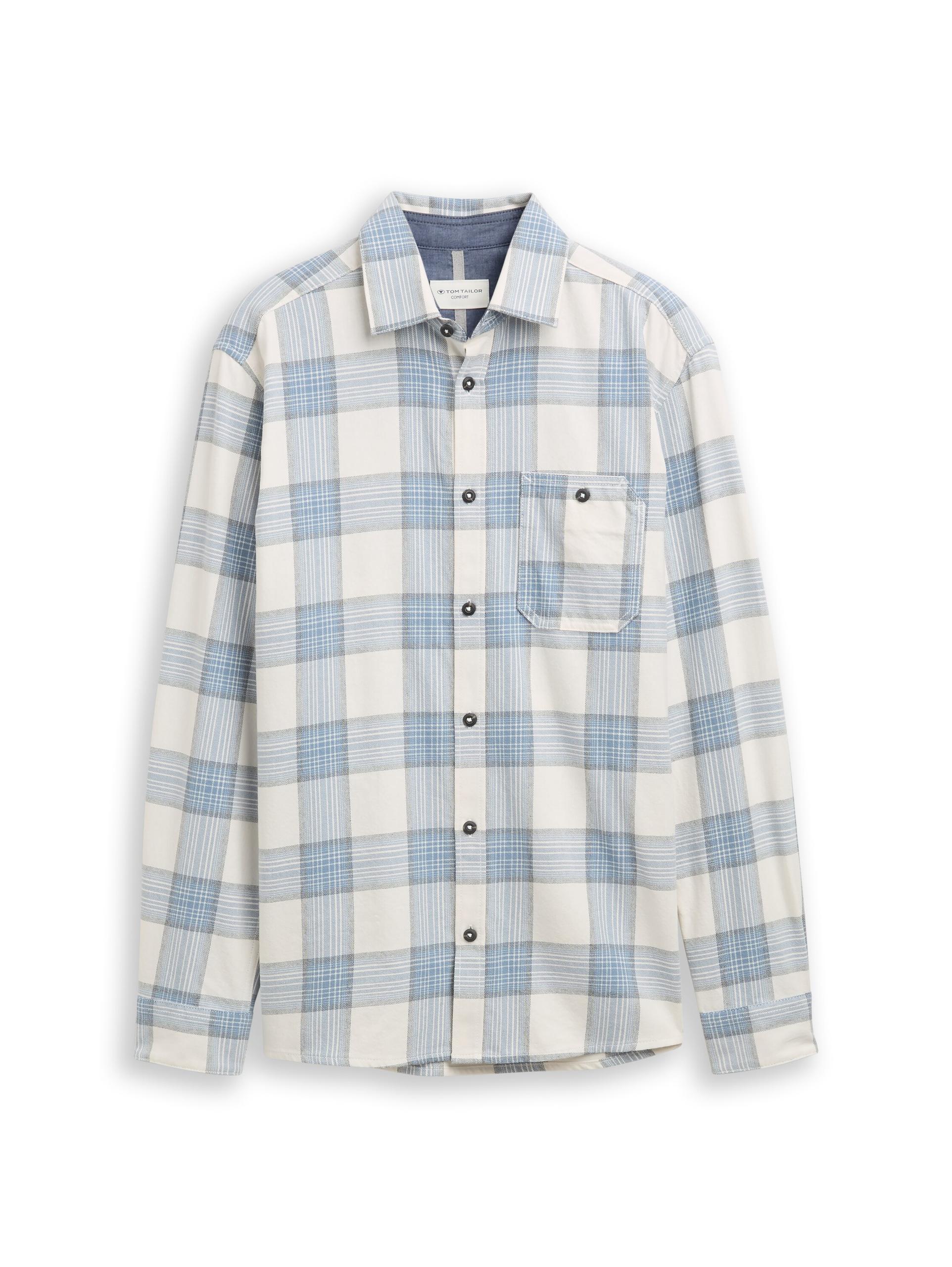 Comfort Fit Hemd mit Karomuster XXL Comfort Fit - White Light Blue Check