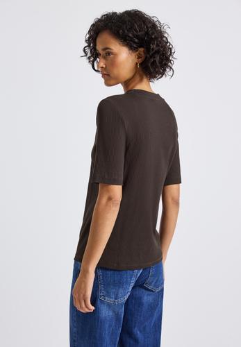 T-Shirt mit Rippstruktur