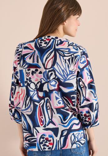 3/4-Arm Bluse mit Multicolor Print S - Universal Blue