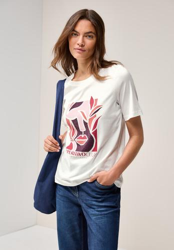 T-Shirt mit Print S - Vanilla White
