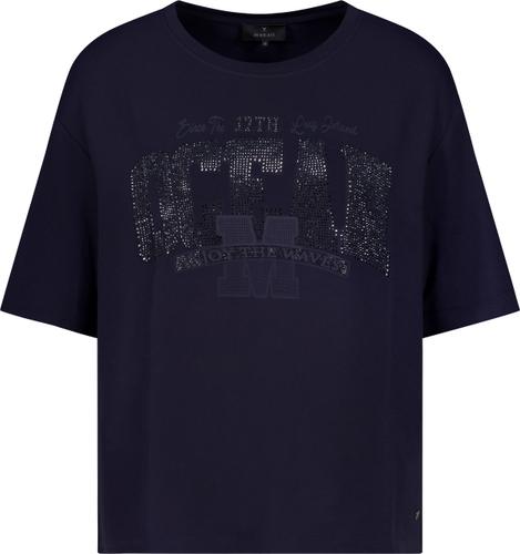 T-Shirt mit Schmuckdetails 46 - Marine