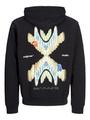 JORPORTO PATTERN SWEAT HOOD M Locker geschnitten - Black