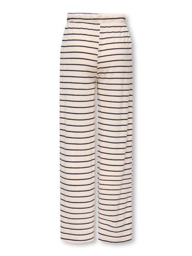 KOGJANA STRIPED WIDE PANT JRS 158/164 Weiter Beinschnitt - Tofu