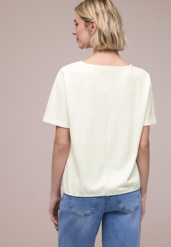 Dropped Shoulder Shirt mit Struktur 40 - Off White