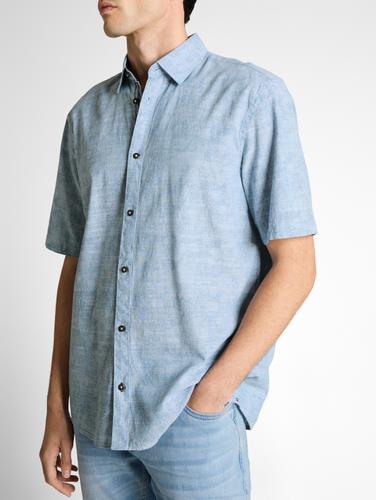 Comfort Fit Kurzarmhemd mit Muster XL Comfort Fit - Light Blue Tonal Design