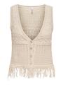 ONLALIX SL FRINGE WAISTCOAT KNT L Knit Fit - Ecru