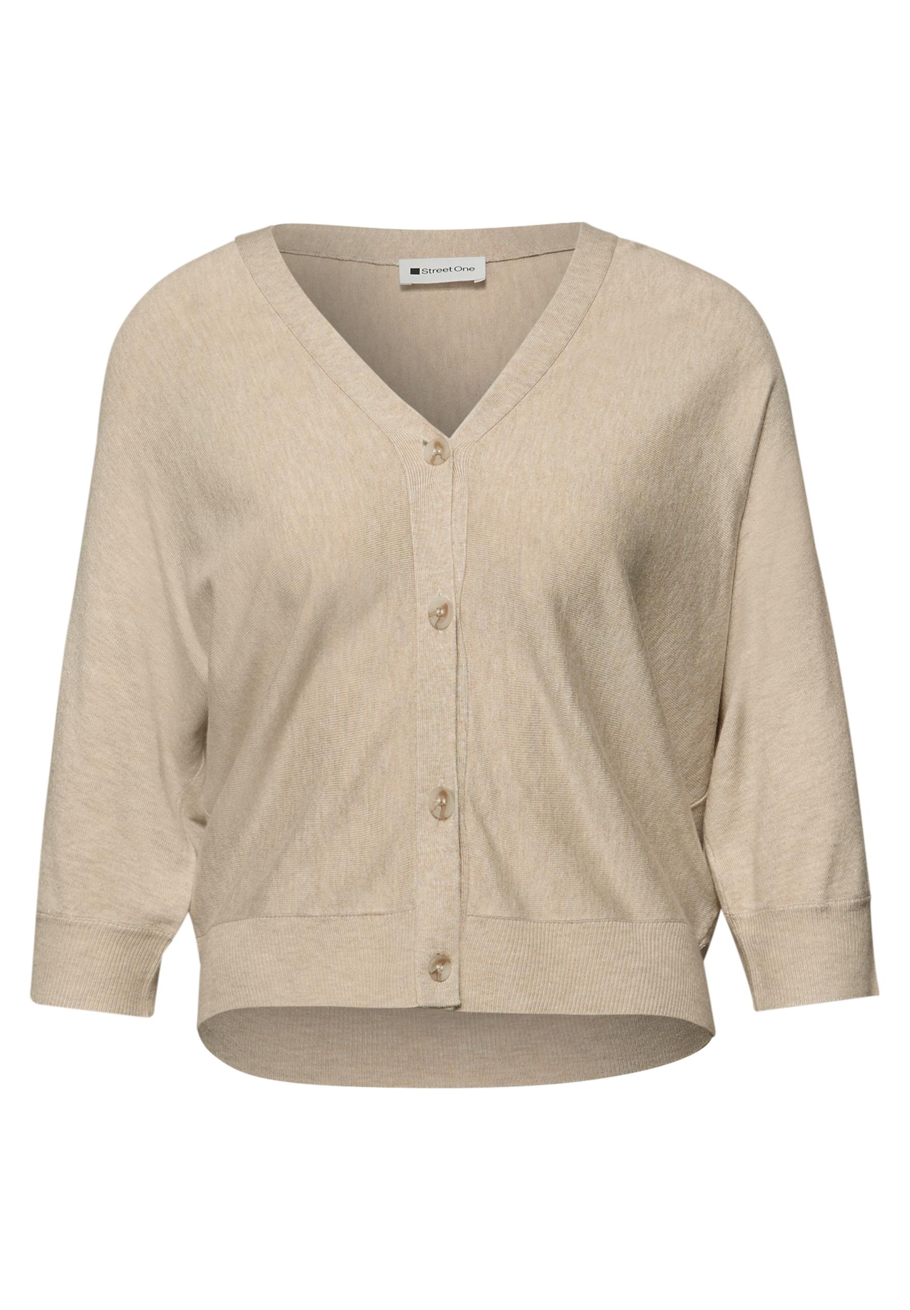 Cardigan in Unifarbe 42 - Cotton Beige Mel.