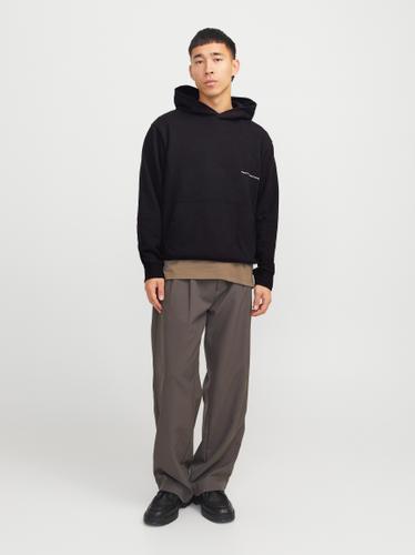 JORPORTO PATTERN SWEAT HOOD M Locker geschnitten - Black
