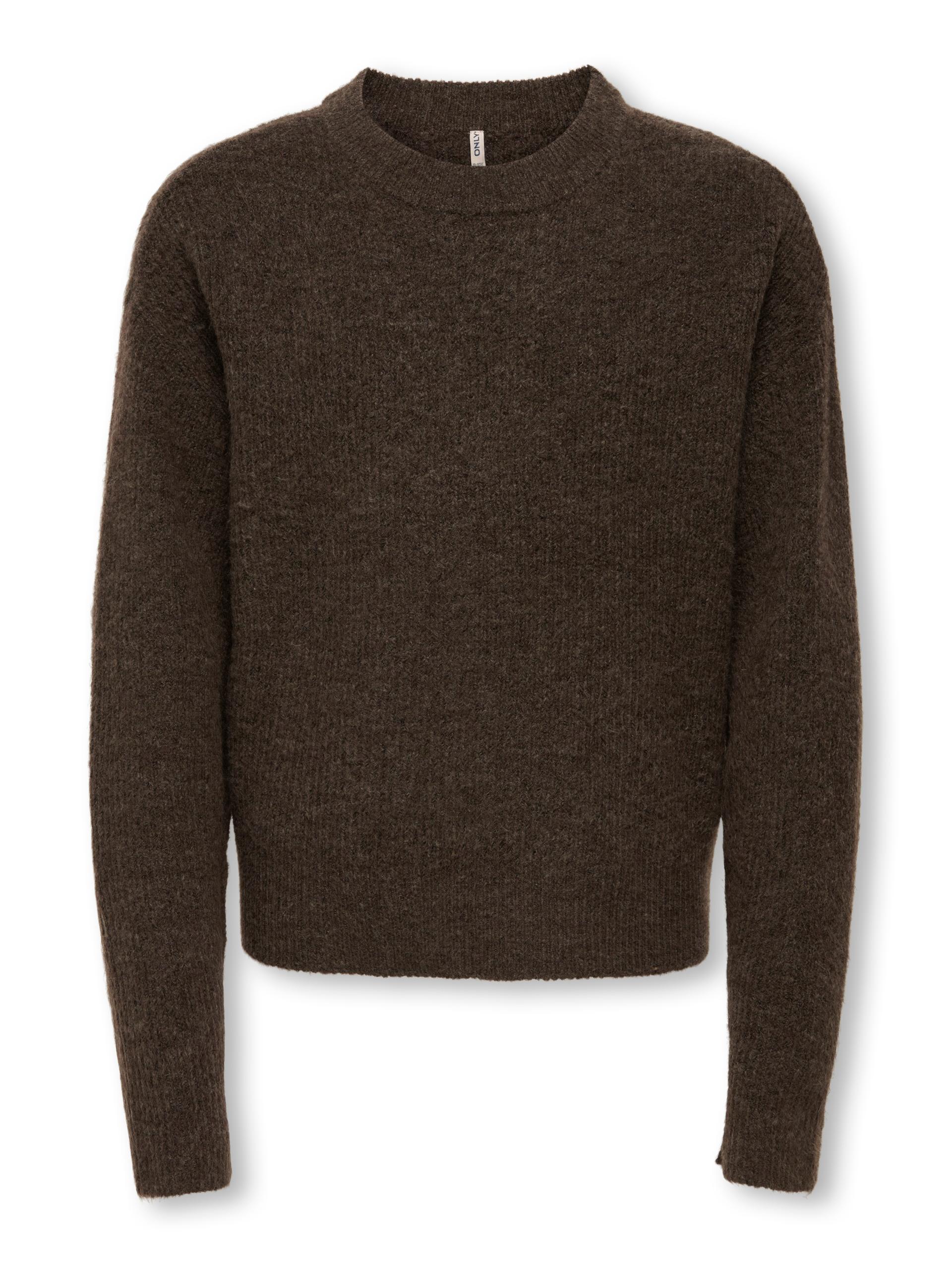 KOGCAMILLA O-NECK L/S PULLOVER KNT 146/152 Normal geschnitten - Black Coffee