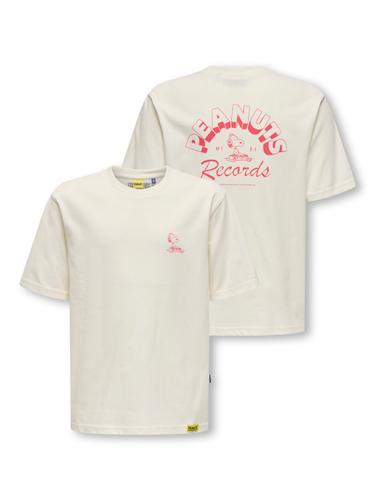 OSJPEANUTS BACK RLX SS LIC TEE 146/152 Locker geschnitten - Egret