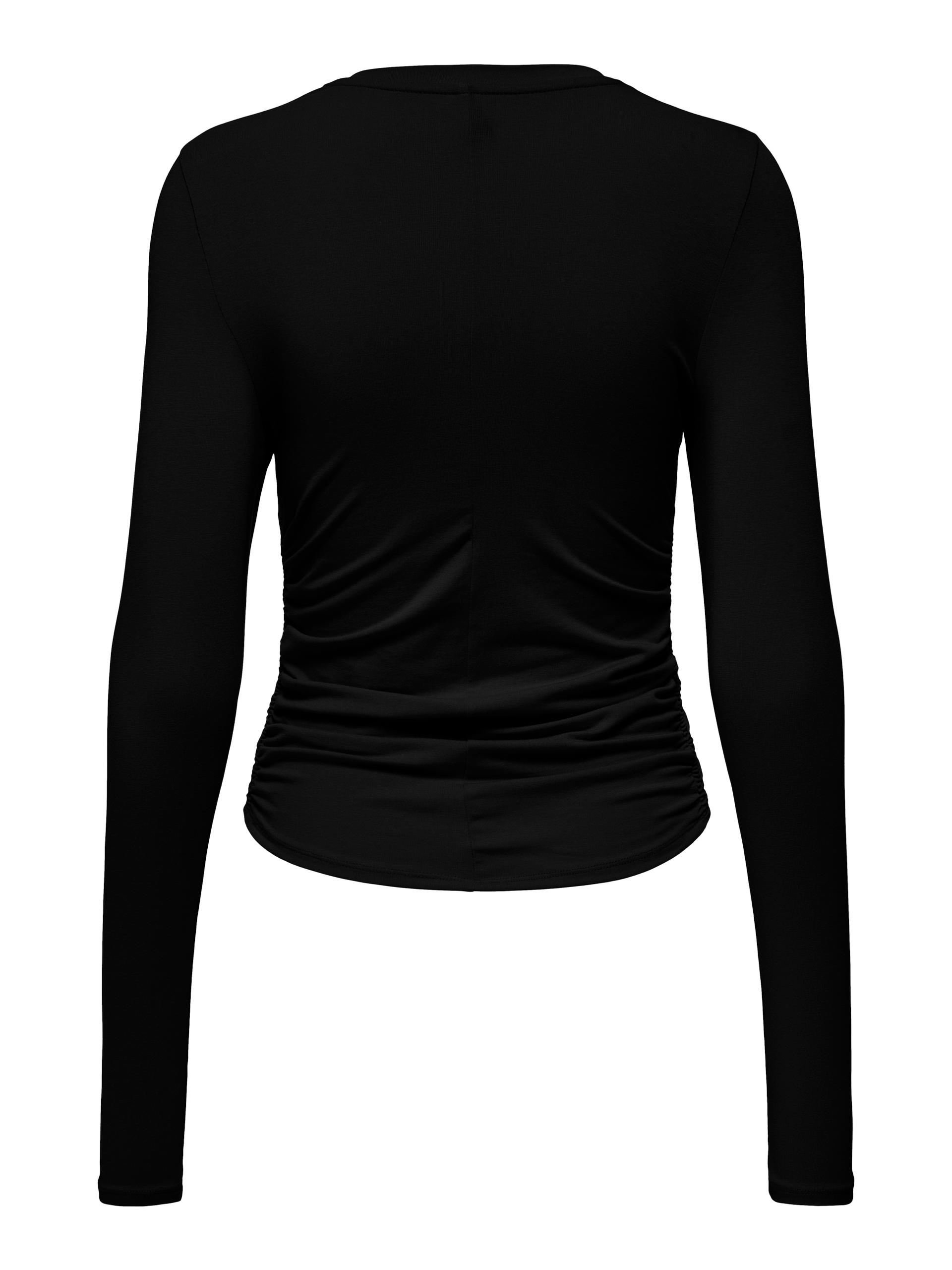 ONLISLA L/S RUCHED TOP JRS L Normal geschnitten - Black
