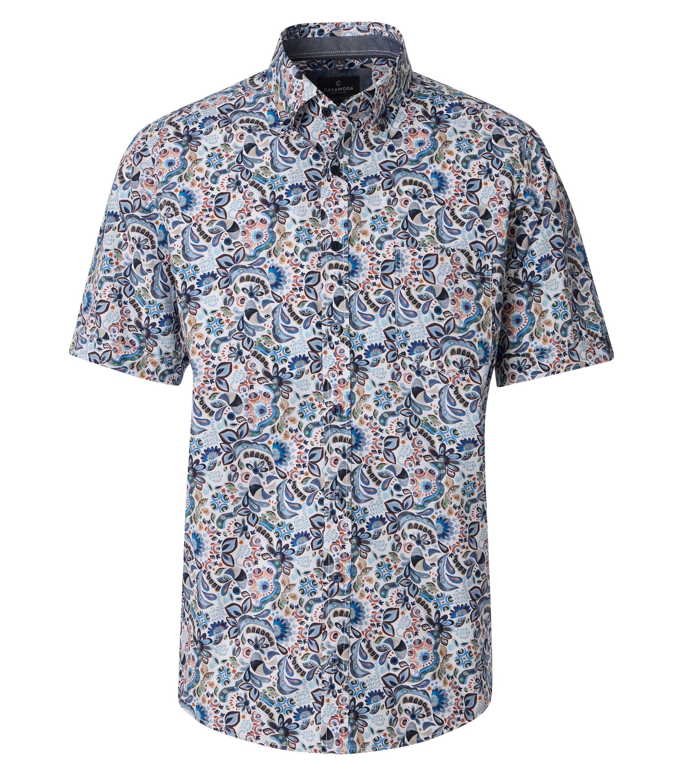 Freizeithemd Kurzarm L Comfort Fit - Blau