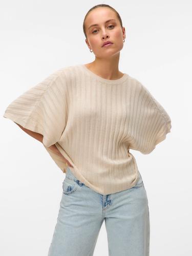 VMBARBADOS SS V-BACK PULLOVER GA SE M Normal geschnitten - Oatmeal