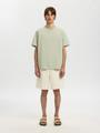 SLHELI SEERSUCKER SS O-NECK TEE XL Normal geschnitten - Aqua Gray