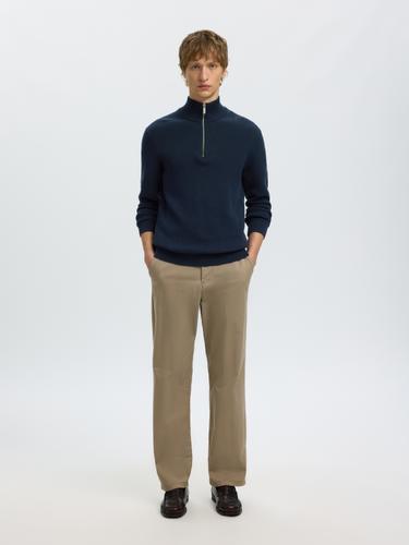 SLHDANE LS KNIT STRUCTURE HALF ZIP NOOS
