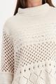 Strickpullover mit Ajourmuster 38 - Almond