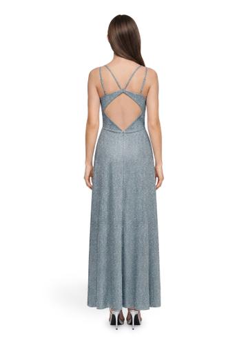 Abendkleid 32 Figurbetont - Weiß/grau