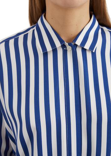 Blouse, oversized shape, kent collar, long sleeve, printed
